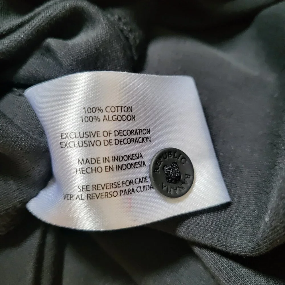 Banana Republic Knit Cotton Polo Shirt Black Size XL